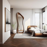 Timberror walnut asymmetrical mirror, Contour design — alternate product view 4