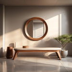 Timberror walnut round mirror, Meridian design — alternate product view 4