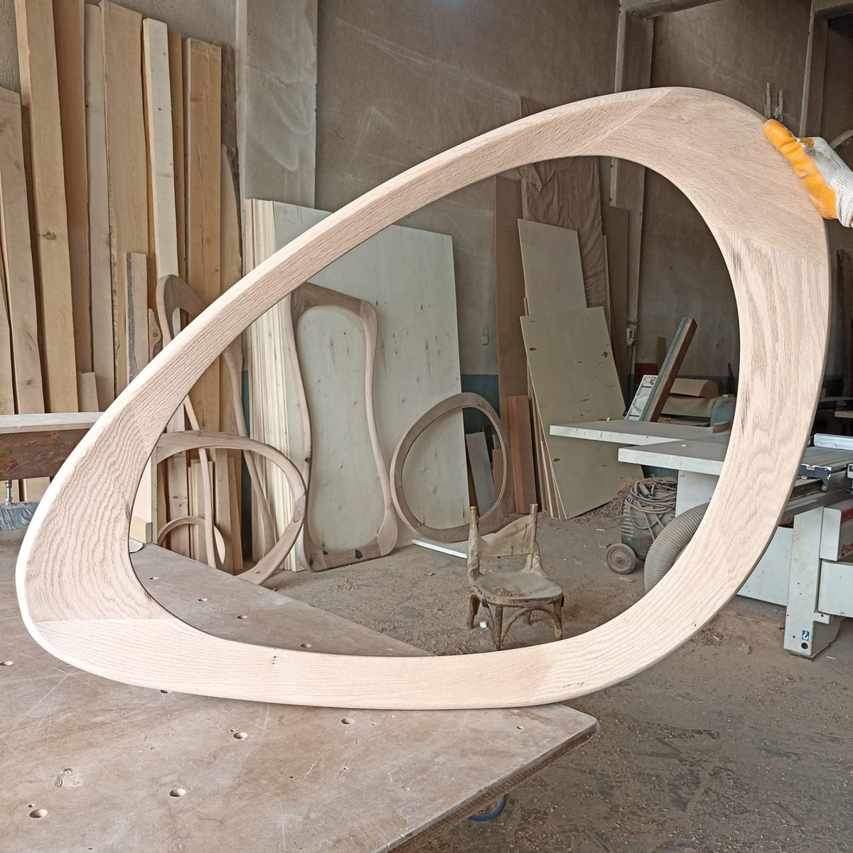 Timberror oak asymmetrical mirror, Nova design — alternate product view 7