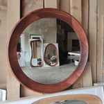 Timberror walnut round mirror, Meridian design — alternate product view 9