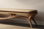 Timberror oak sculptural wood bench, Serene design — alternate product view 4