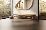 Timberror oak sculptural wood bench, Ember design