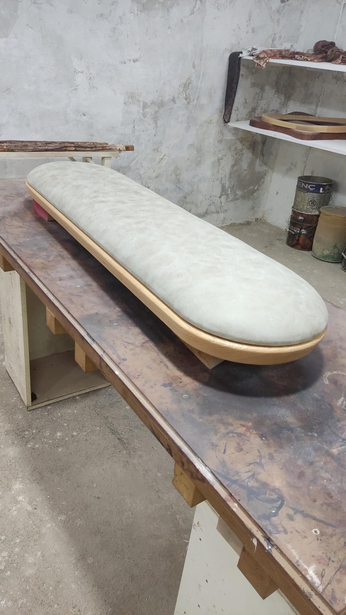 Timberror oak sculptural wood bench, Ember design — alternate product view 7