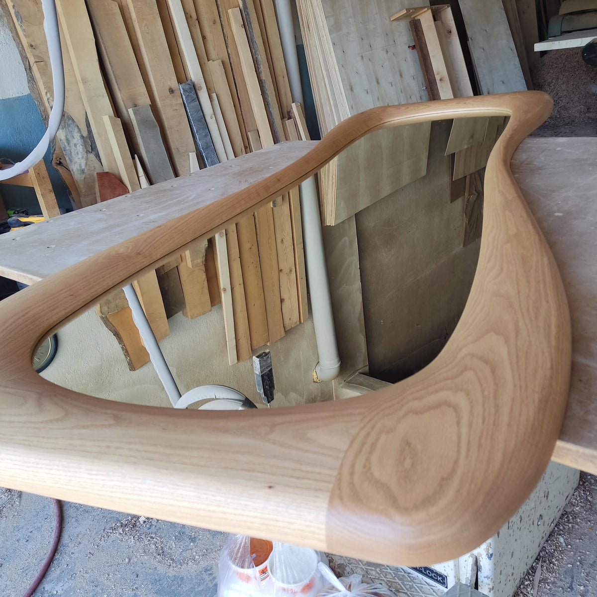 Timberror oak asymmetrical mirror, Flora design — alternate product view 6