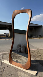 Timberror walnut asymmetrical mirror, Drift design — alternate product view 10