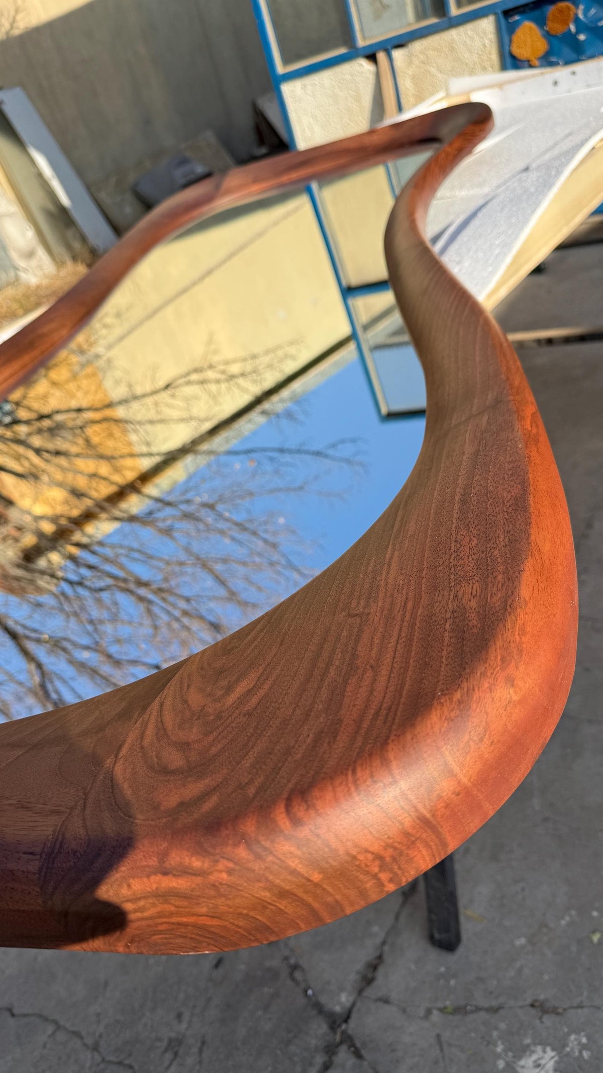 Timberror walnut asymmetrical mirror, Drift design — alternate product view 15