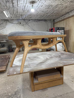 Timberror oak sculptural wood bench, Serene design — alternate product view 8