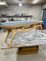Timberror oak sculptural wood bench, Serene design — alternate product view 15