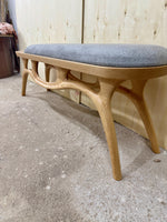 Timberror oak sculptural wood bench, Serene design — alternate product view 13
