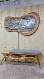Timberror oak sculptural wood bench, Serene design — alternate product view 7