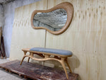 Timberror oak sculptural wood bench, Serene design — alternate product view 9