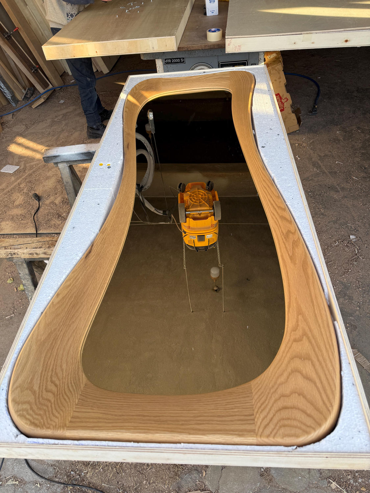 Timberror oak asymmetrical mirror, Riverstone design — alternate product view 11