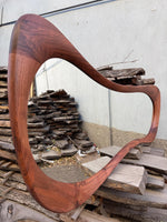 Timberror walnut asymmetrical mirror, Luna design — alternate product view 9