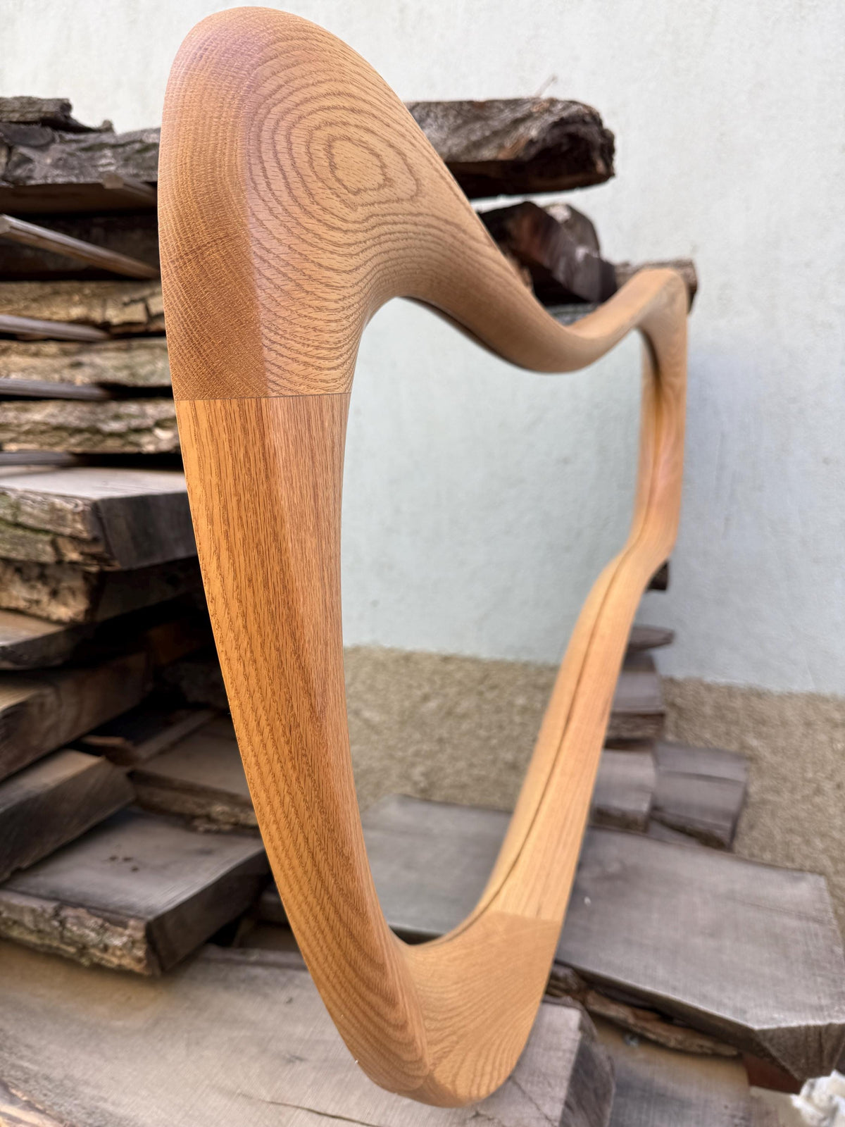 Timberror oak asymmetrical mirror, Wren design — alternate product view 9