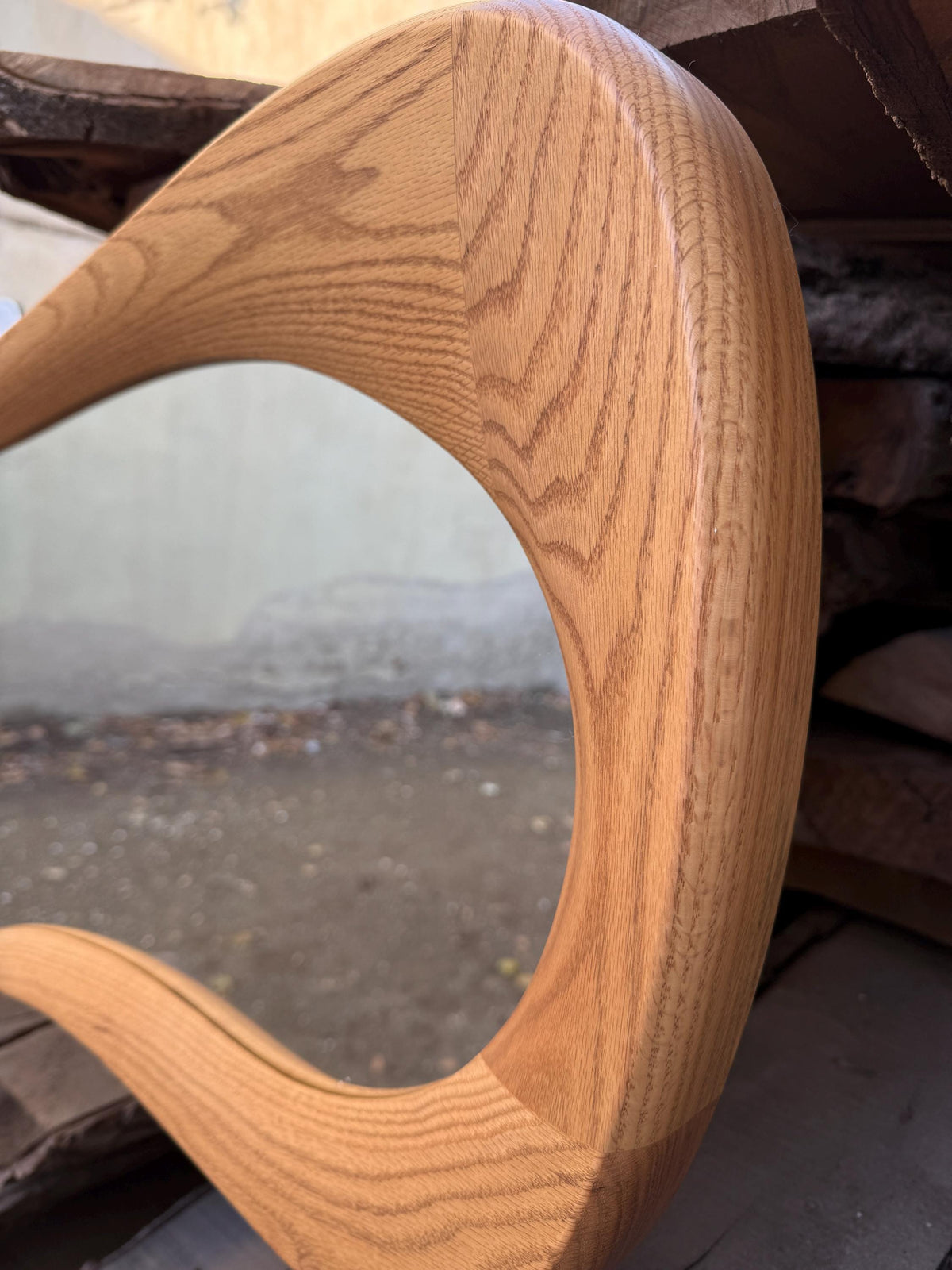 Timberror oak asymmetrical mirror, Wren design — alternate product view 12