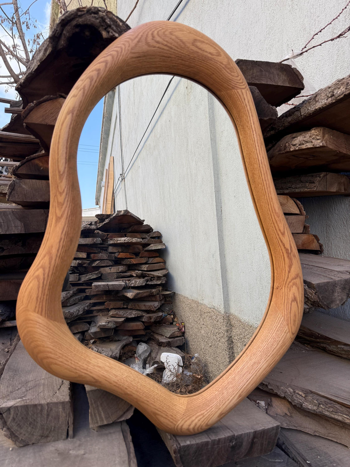 Timberror oak asymmetrical mirror, Sierra design — alternate product view 7
