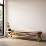 Timberror oak sculptural wood bench, Serene design