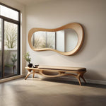 Timberror oak sculptural wood bench, Serene design — alternate product view 2