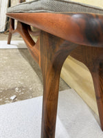 Timberror walnut sculptural wood bench, Rove design — alternate product view 10