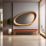 Timberror oak asymmetrical mirror, Horizon design — alternate product view 4