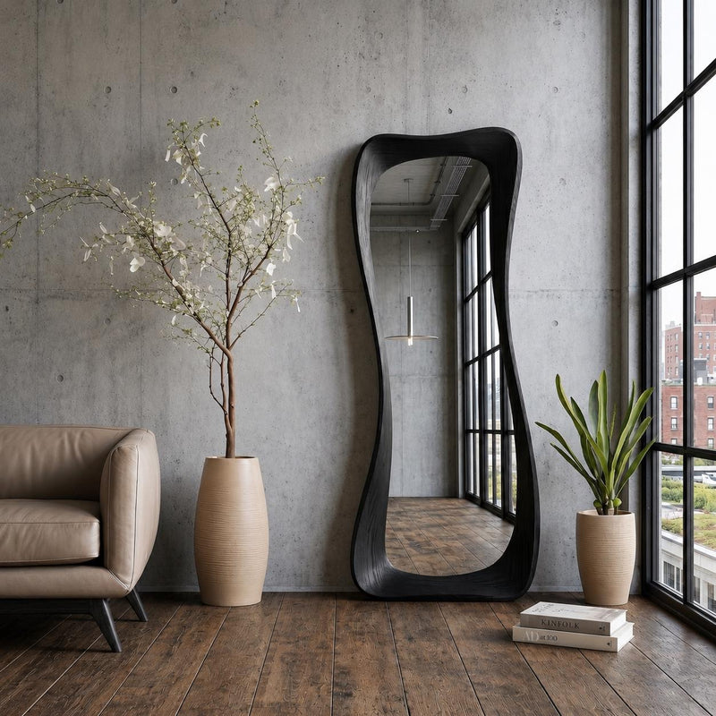 Black Oak Asymmetrical Full-Length Mirror – Cascade